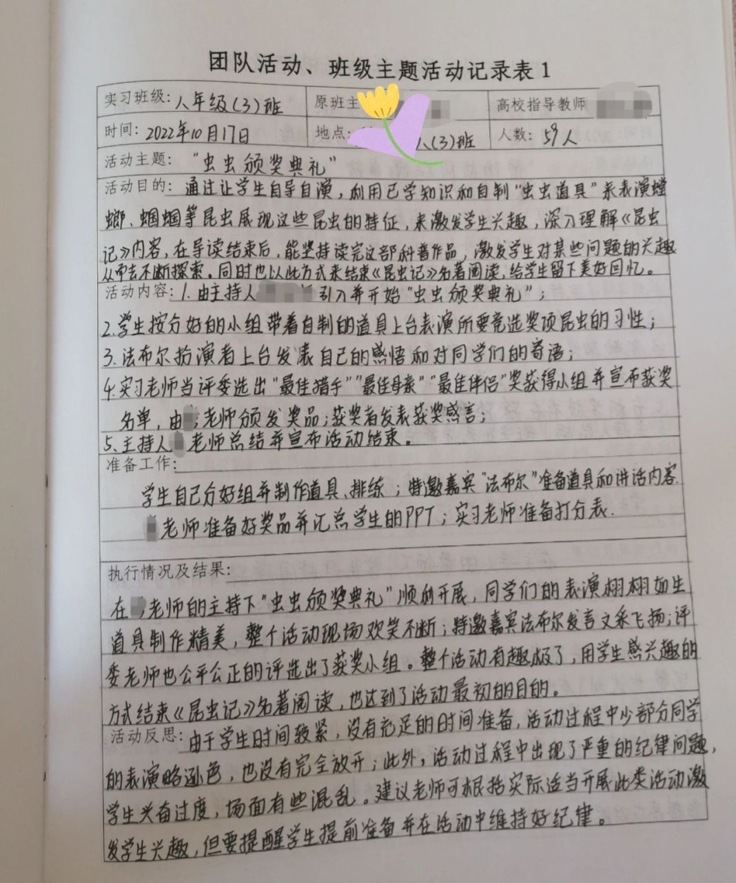 周反思手抄报 简单图片