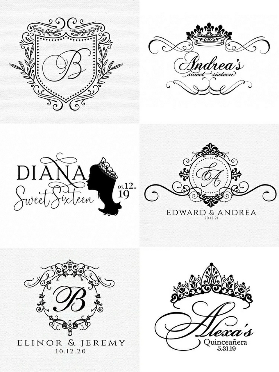 婚礼字母logo标志设计新人结婚英文字体设计 兔牙设计吧.