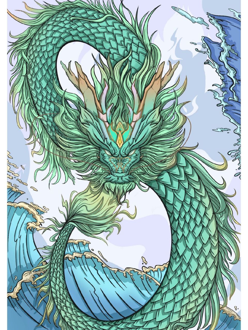 四大神兽 四大神兽系列,玄武是后期画的所以有点不像一个风格