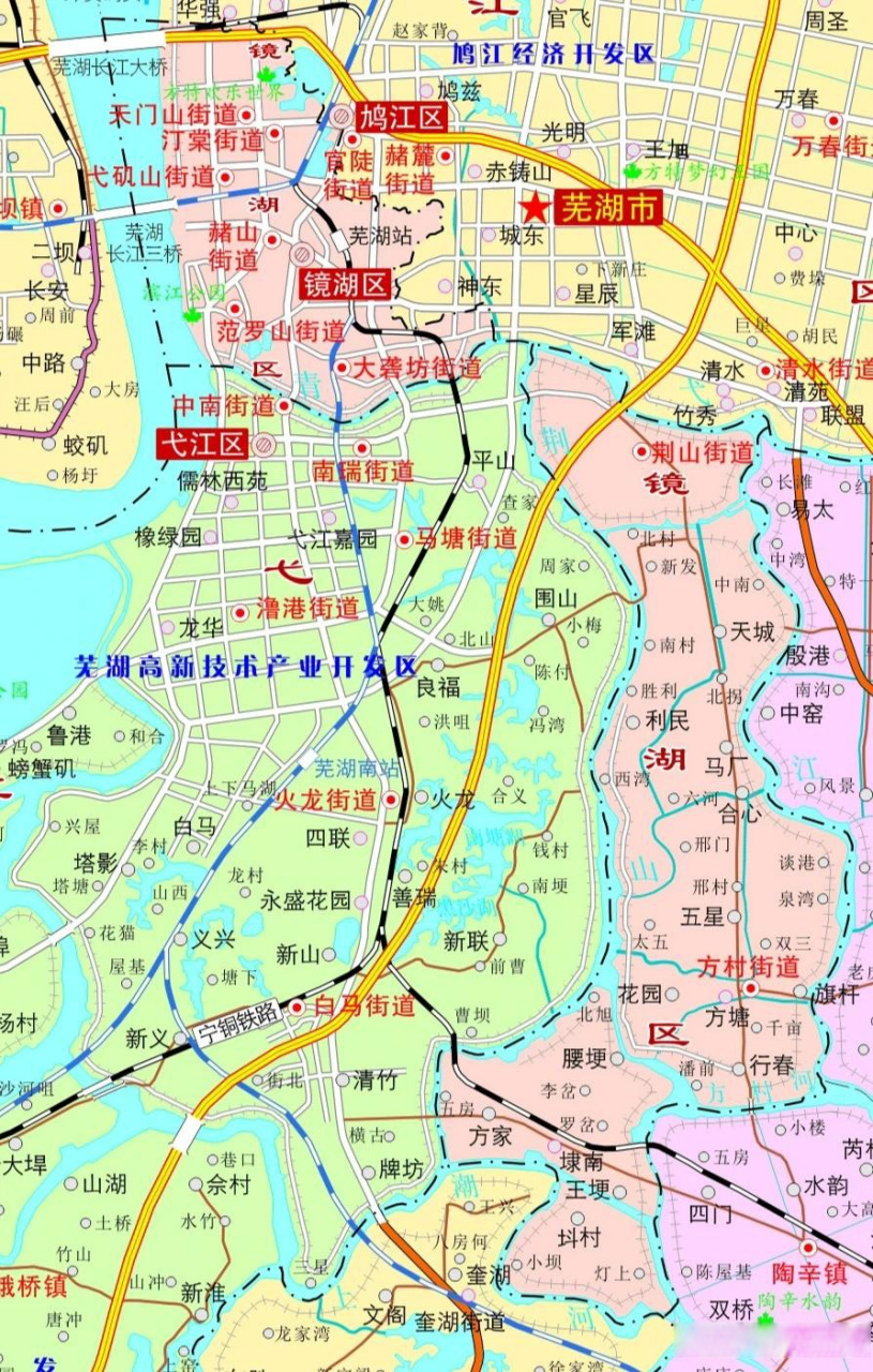 芜湖市镜湖区为啥有两片,不连在一起呢?