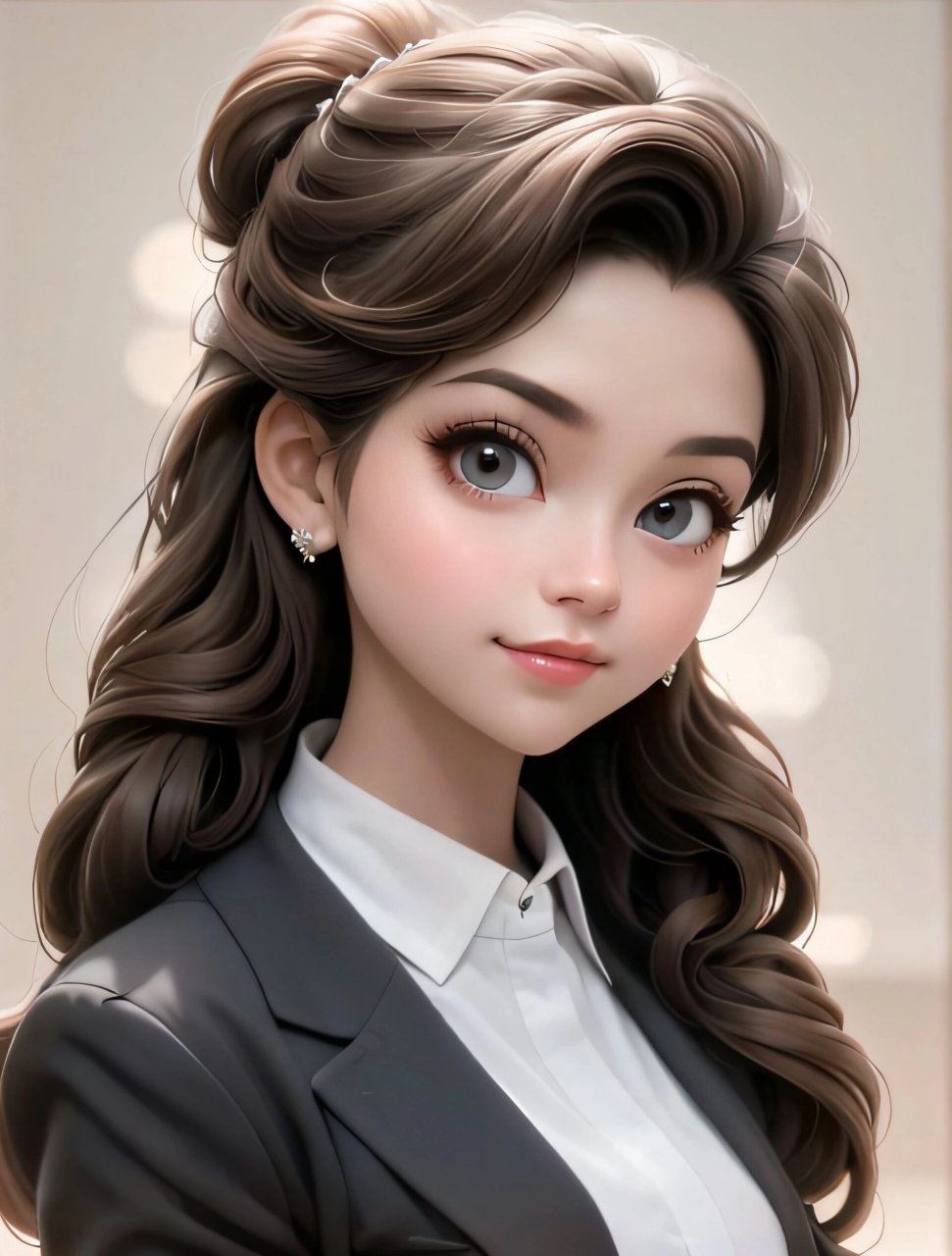 女生头像 职业头像 黑色西服头像