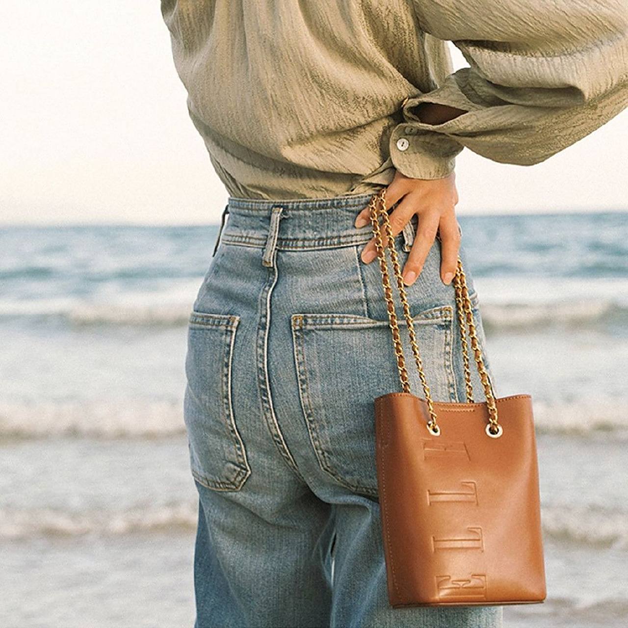 48】elle女包2022新款小水桶包  小金球链条包斜挎包包女迷你腋下单肩