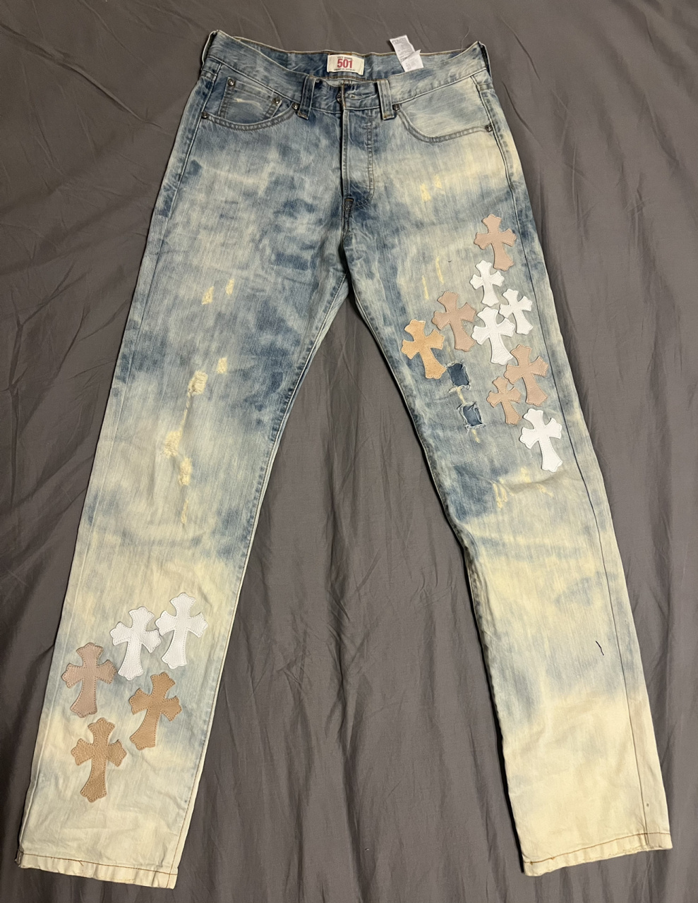 克罗心牛仔裤 levis vintage chrome hearts levis501 vintage chrome