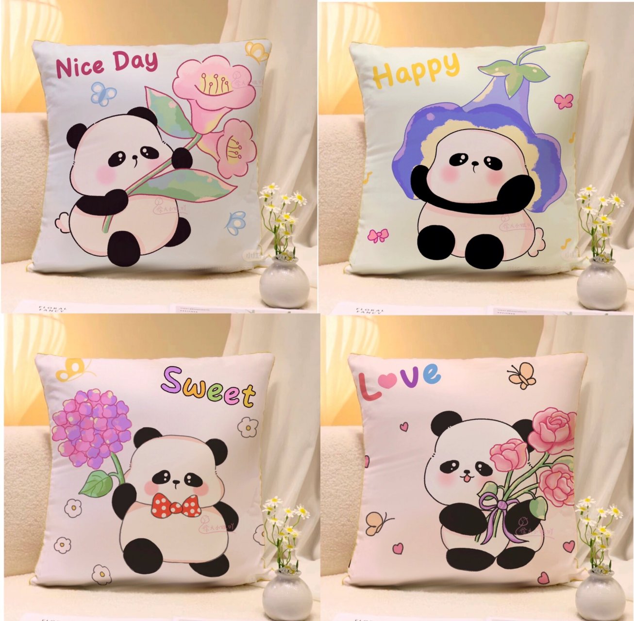 卡通熊猫抱枕 已登记版权待授权 	 这个系列做成抱枕也挺可爱呀