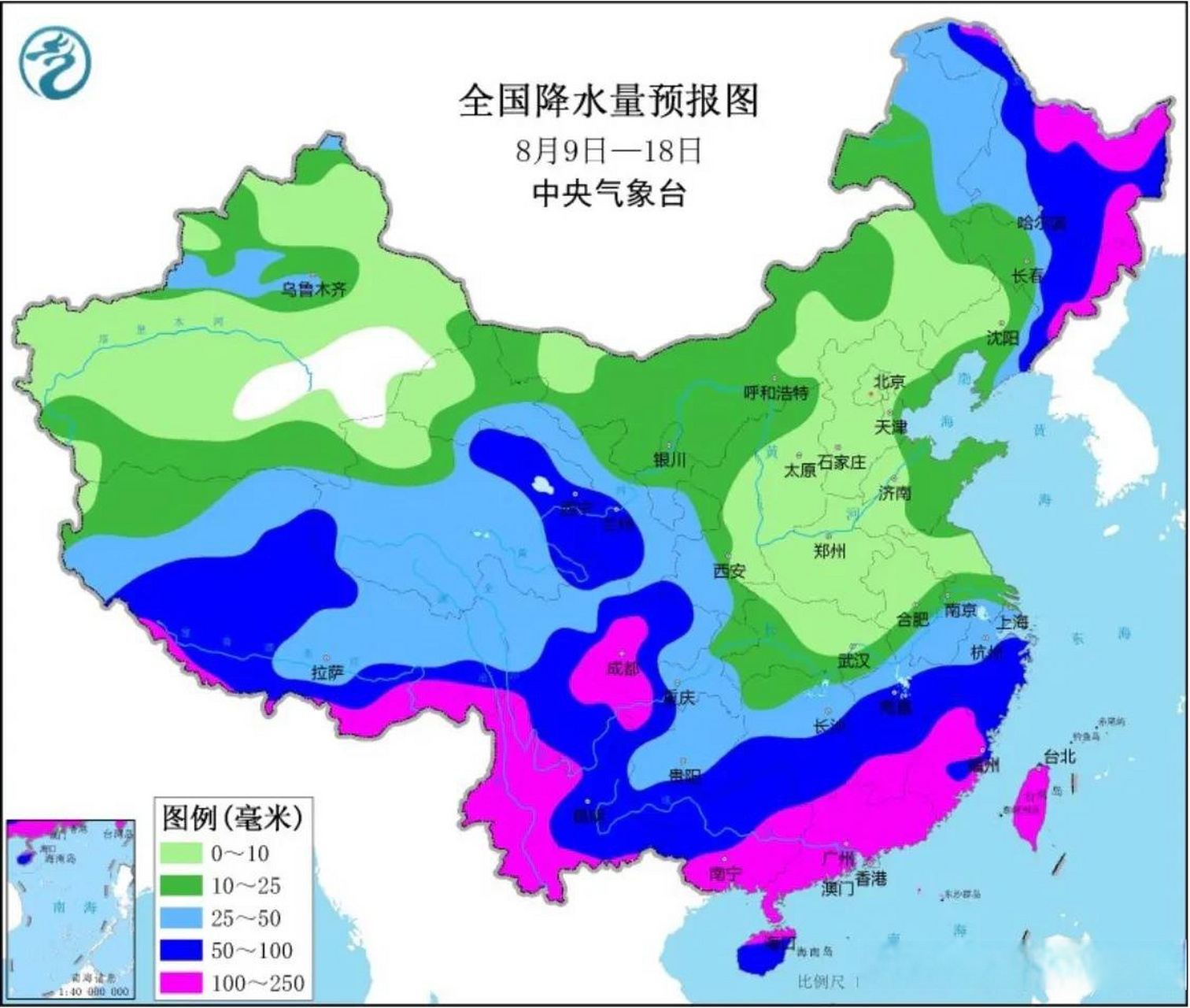 未來十天全國中期天氣預報:西南華南降水偏多,颱風卡努影響東北,全國