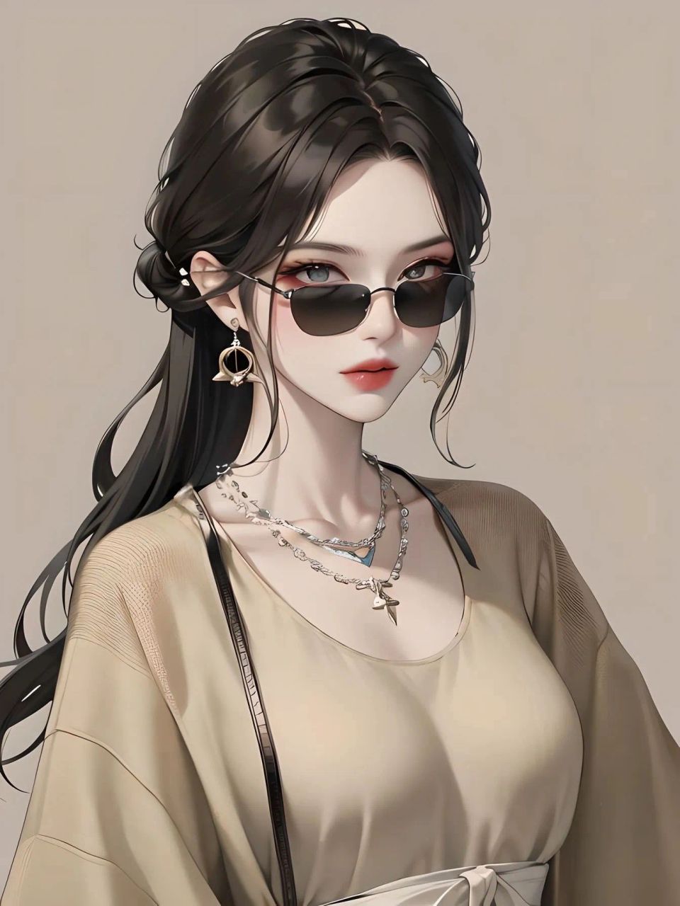 戴墨镜的女孩|很酷很飒!   墨镜一戴,谁都不爱～三张图的发型都很美