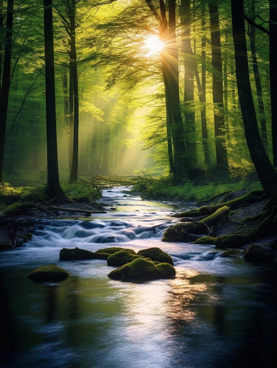在一个美丽的早晨,太阳正洒下明媚的阳光.大树在静静地站立着