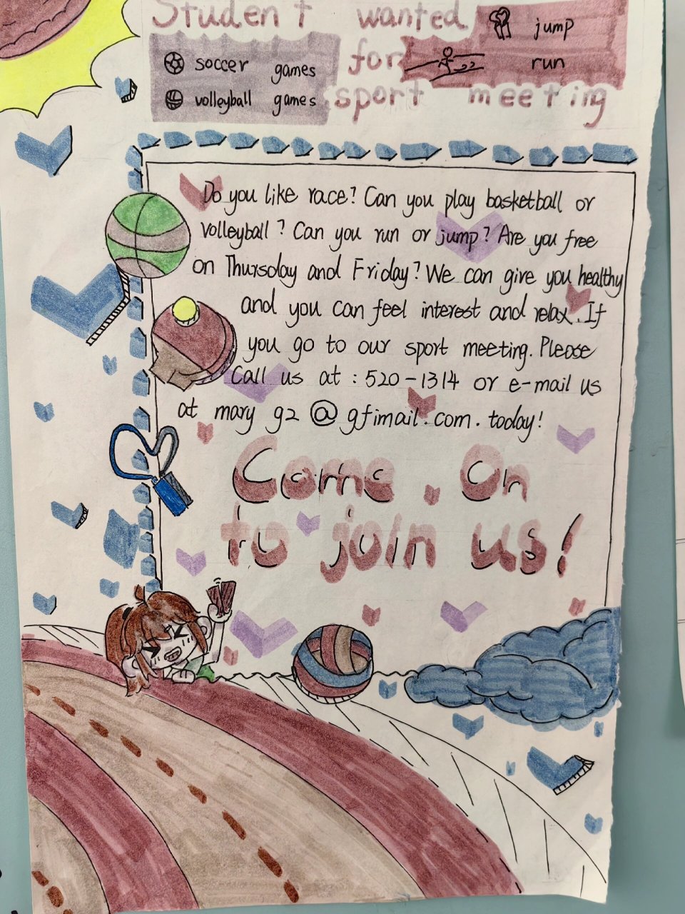 英语学科活动招聘海报制作  七年级下 人教版go for it students