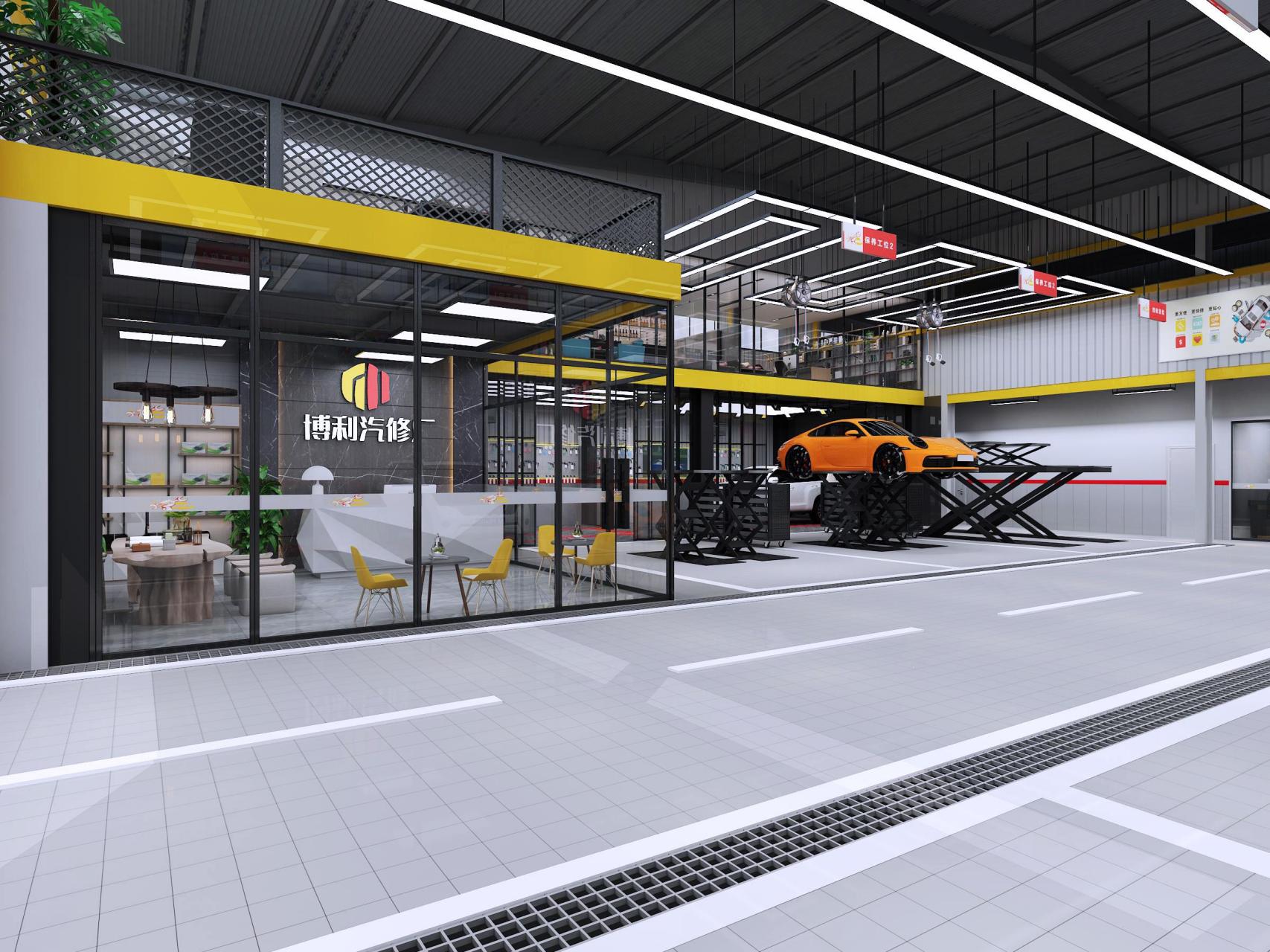 博利汽车修理厂汽修厂设计效果图