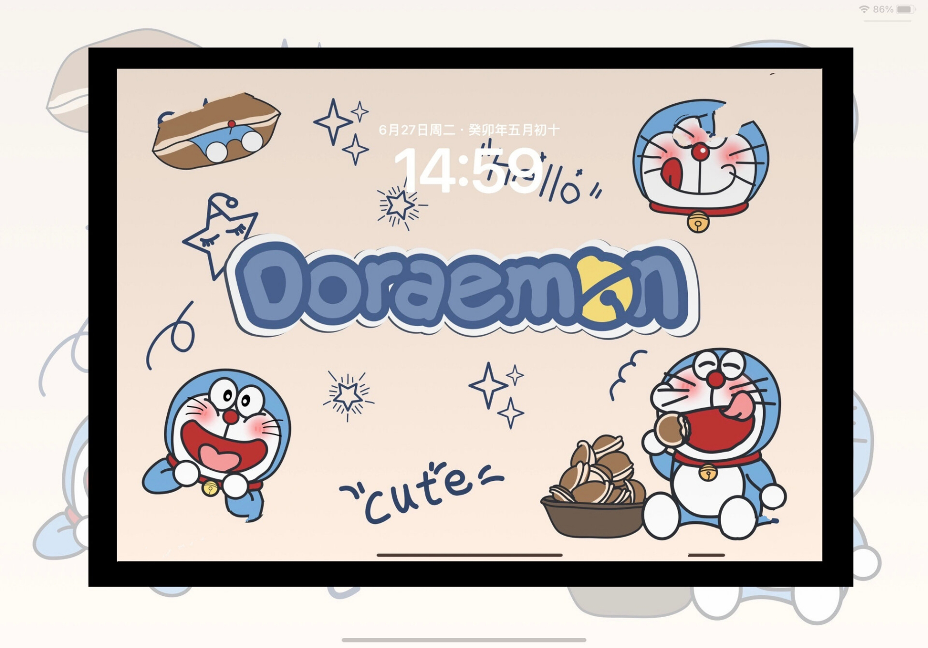 ipad pro11英寸壁纸【哆啦a梦】系列 画了好多天 今天终于画完了 都是