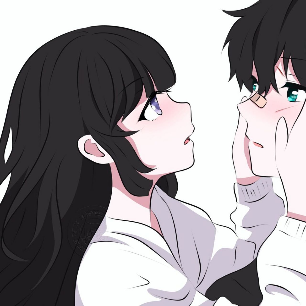 "你还好吗" #动漫头像# #情侣头像# #情头#  #手绘头像# #情侣