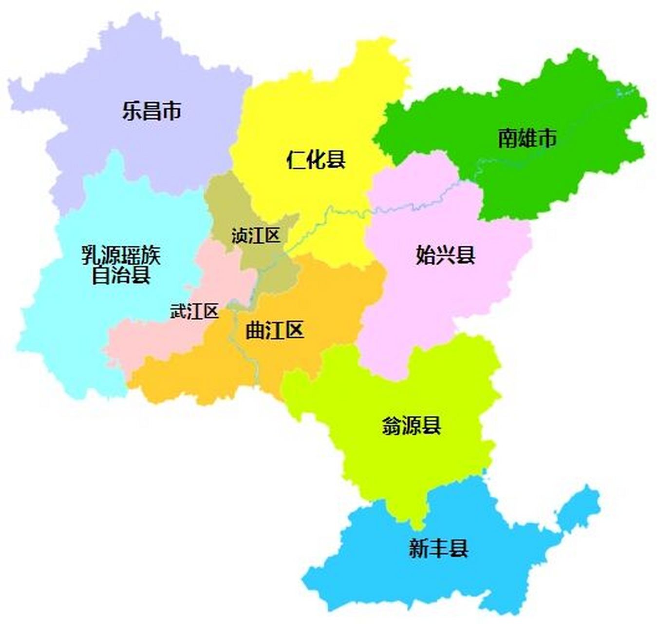 韶关行政区划 韶关市,广东省辖地级市,总面积为18400平方公里,常住