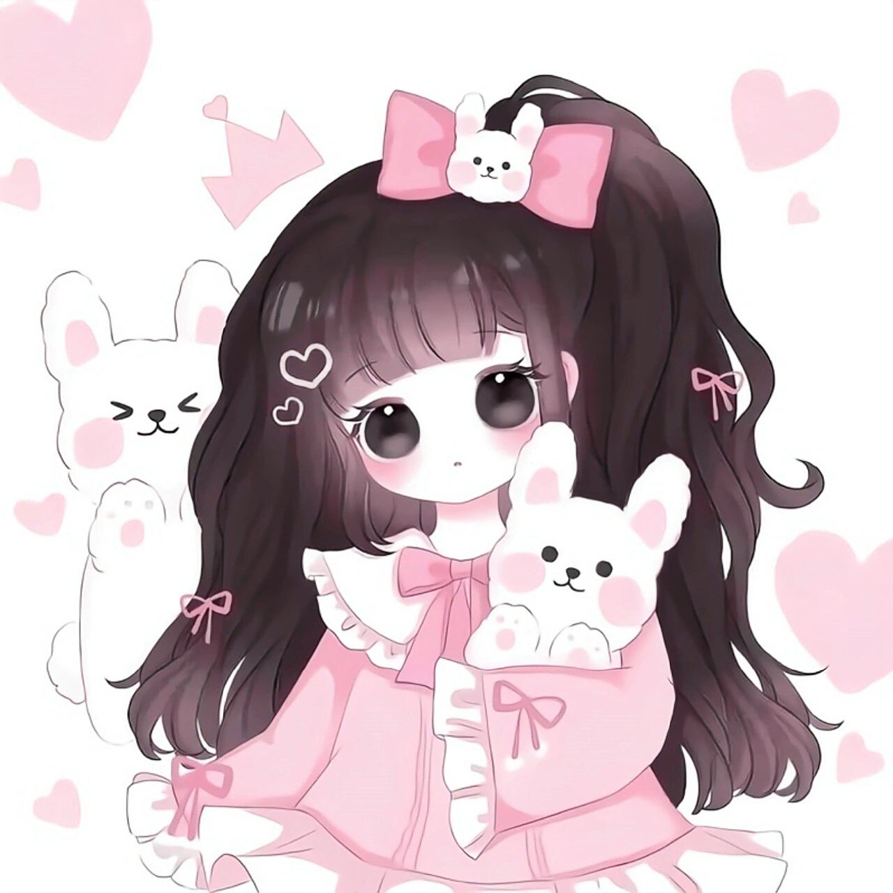 女生头像116‖手绘动漫可爱软萌q版卡通 "智者不如爱河,我是小笨蛋"