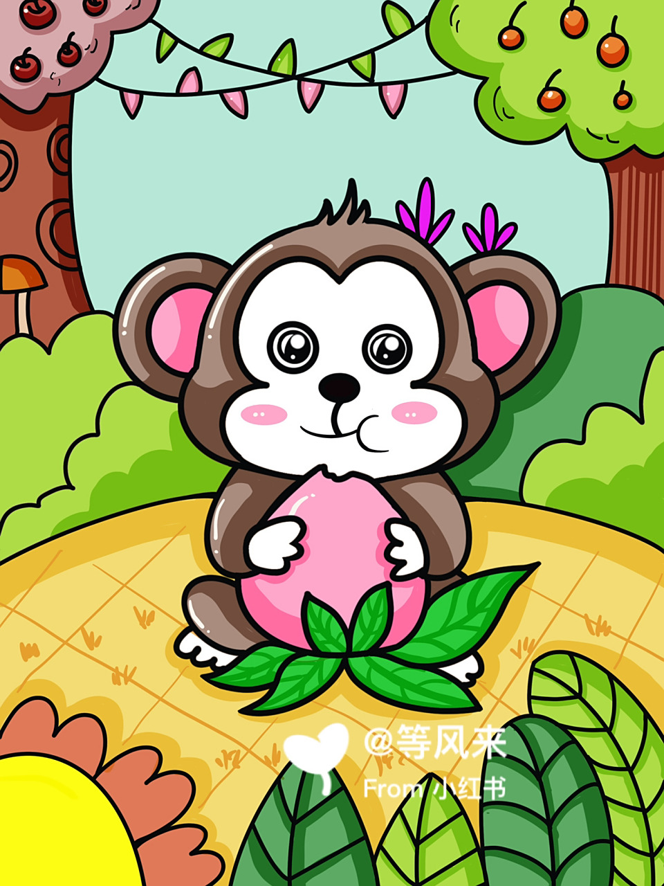 小猴子92 儿童画 创意画 #儿童简笔画# #创意儿童画# #创意美术儿童