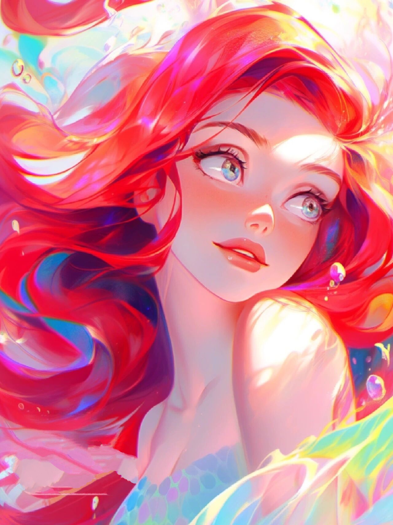 小美人鱼超级好看的壁纸|迪斯尼插画