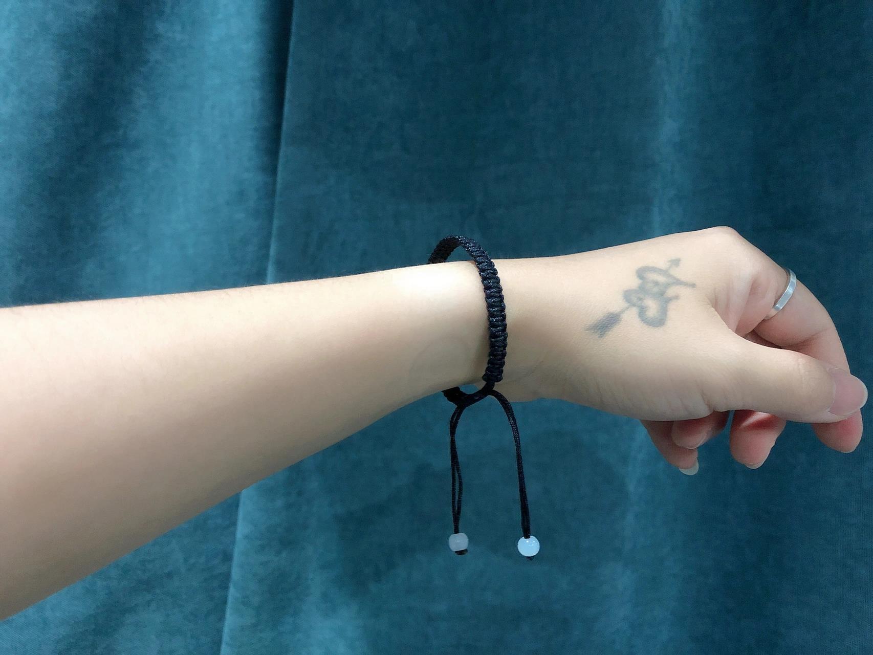 【编织】手工制作青丝情侣手链 线粗:1㎜ 尾绳:0.