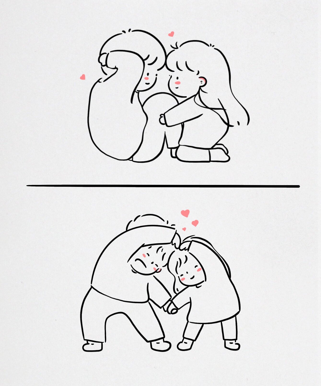 情侣简笔画:因为是你 平凡的日子变得很温暖 我喜欢的样子你都有 你的