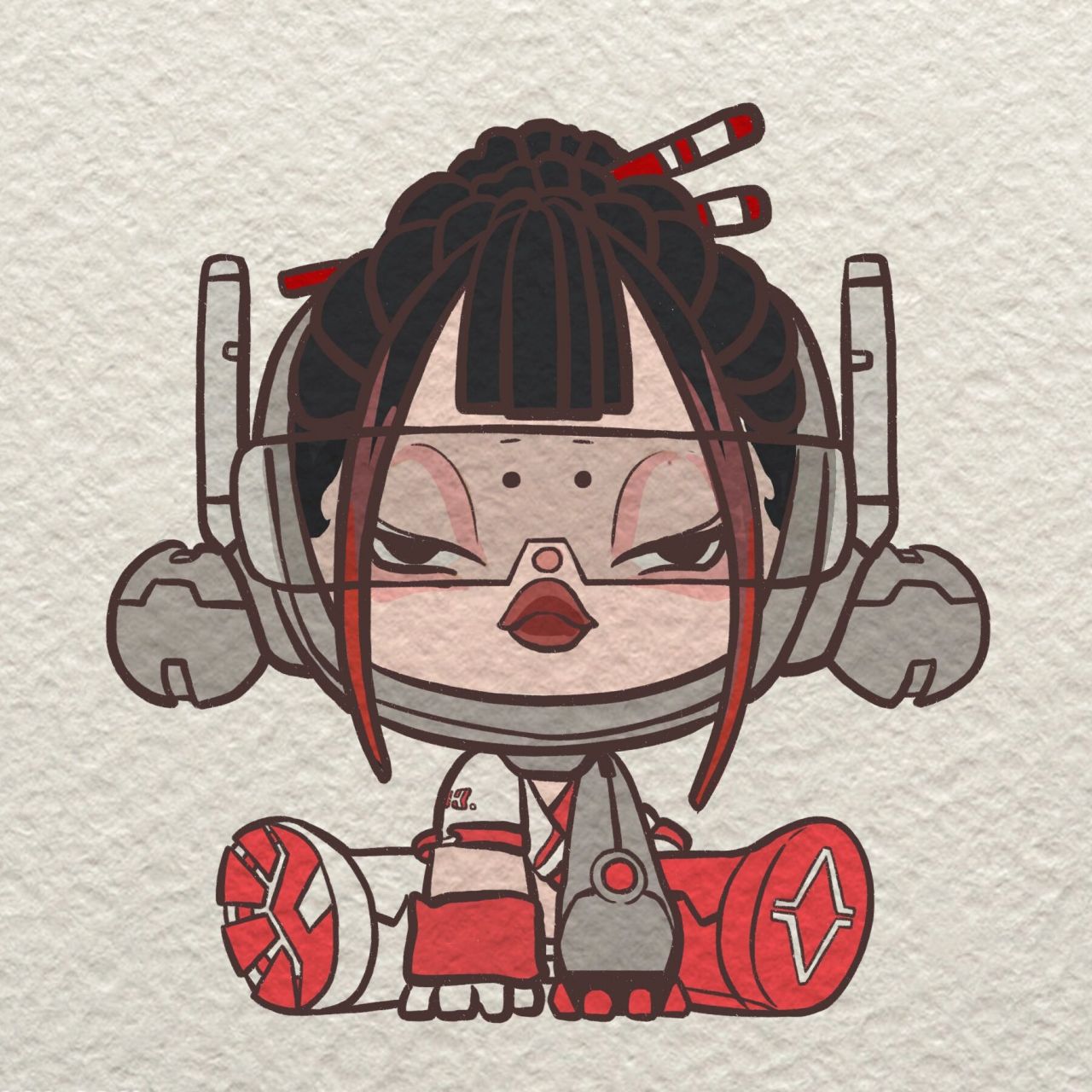 简笔画|新年盲盒(泡泡玛特) 这一套真的是太贵了,在橱窗里看了好久