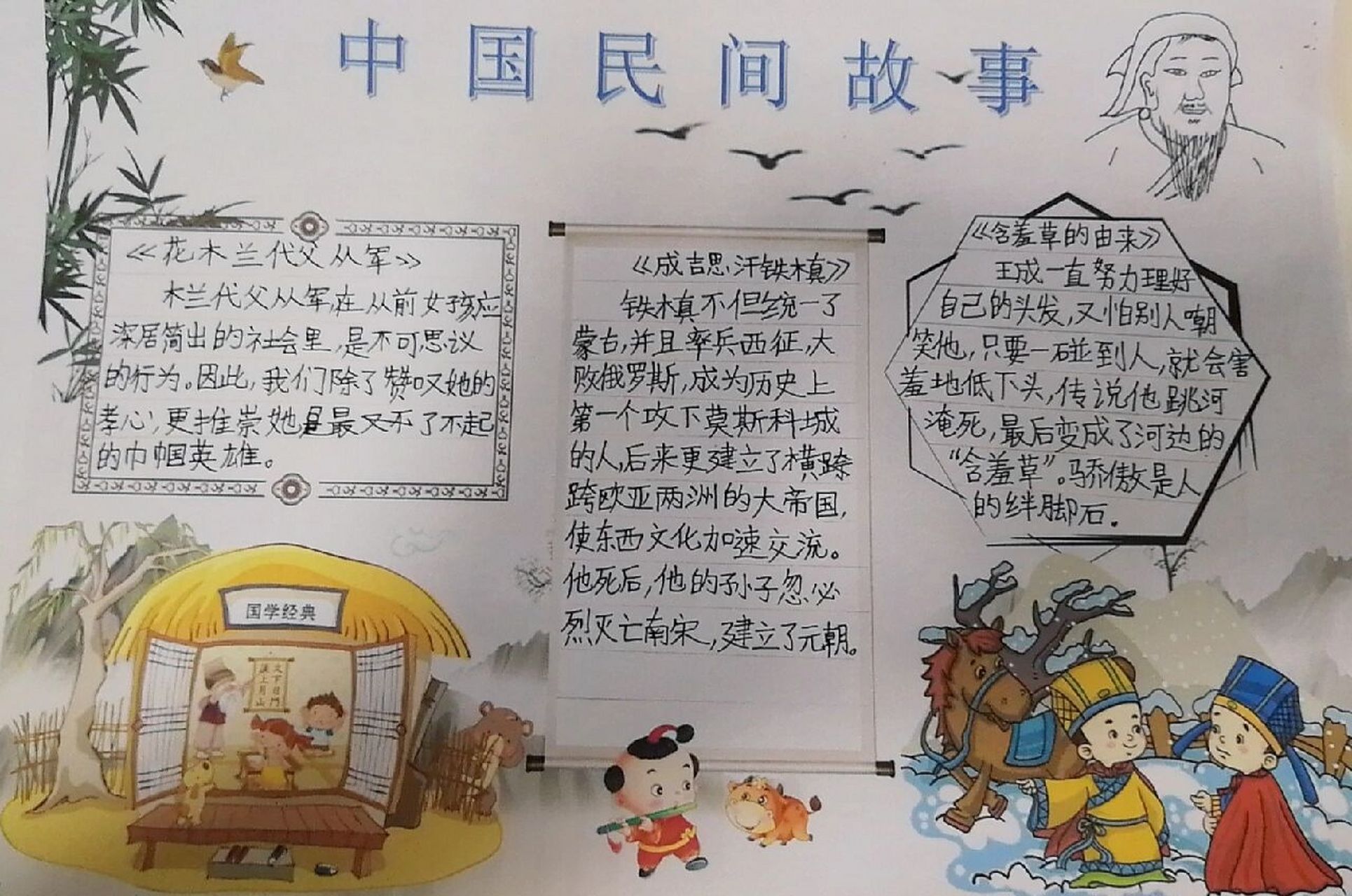 《中国民间故事》手抄报 使用的模板