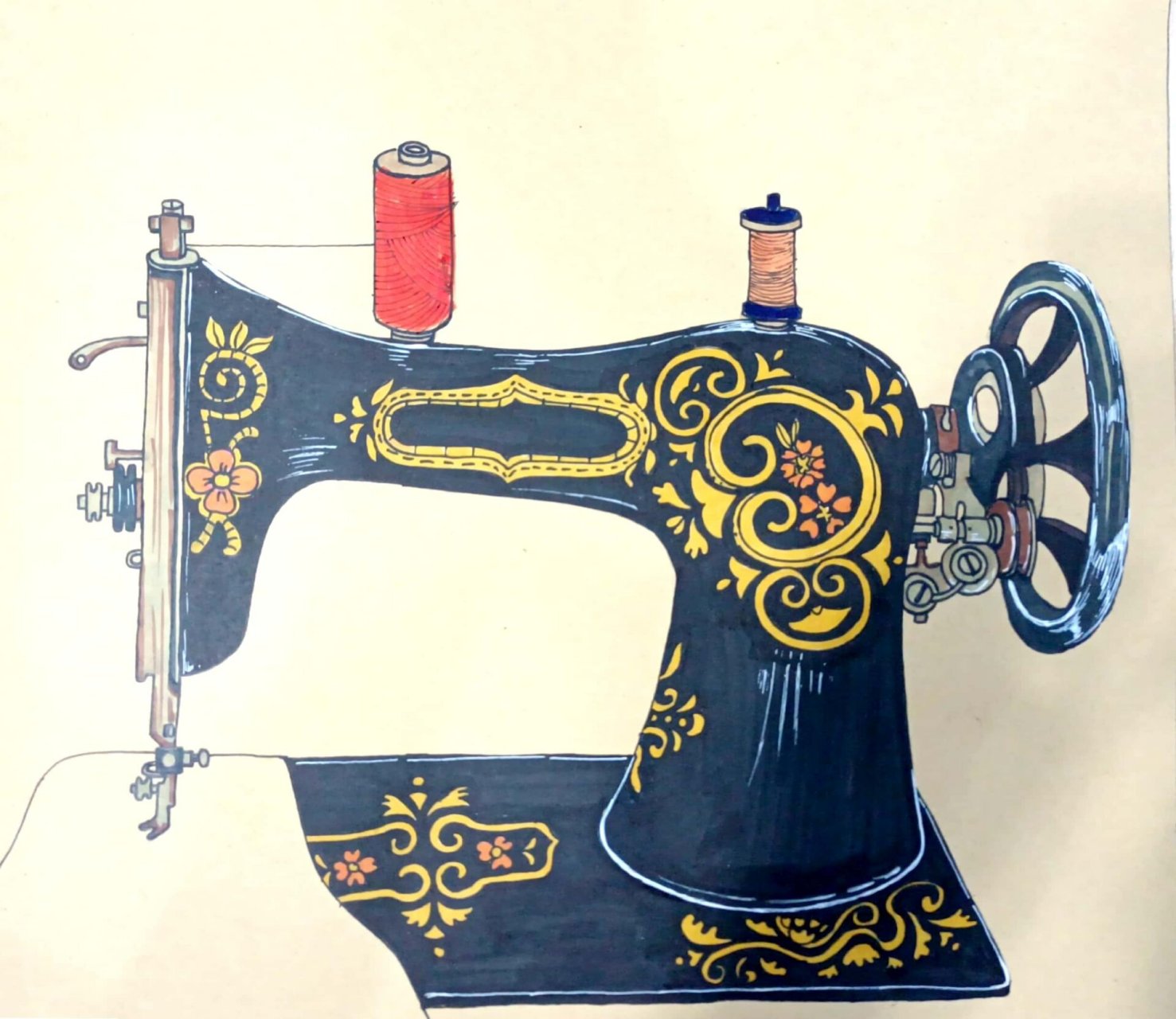少儿创意绘画——复古缝纫机 儿童美术,创意绘画,美术课件,缝纫机绘画