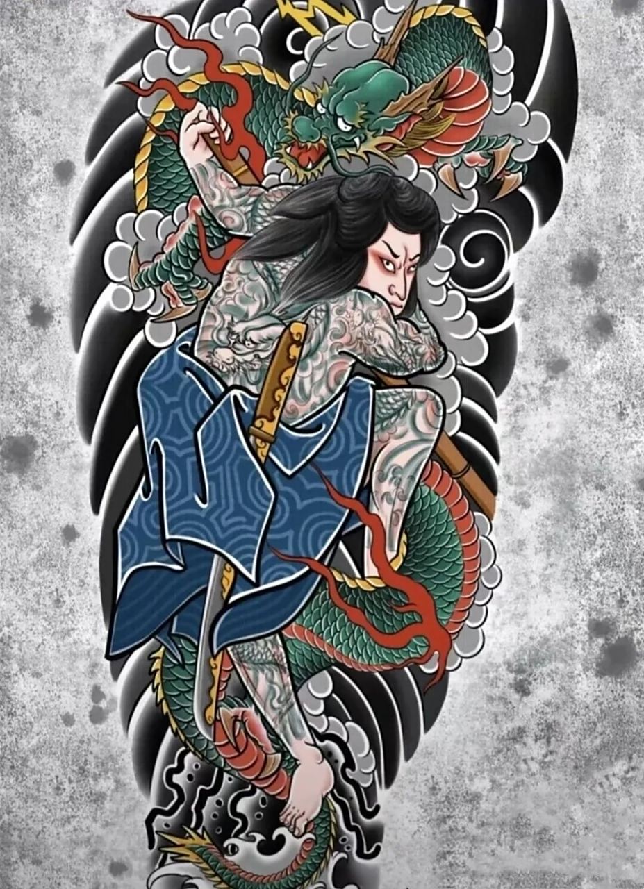 老传统花腿纹身手稿  可设计