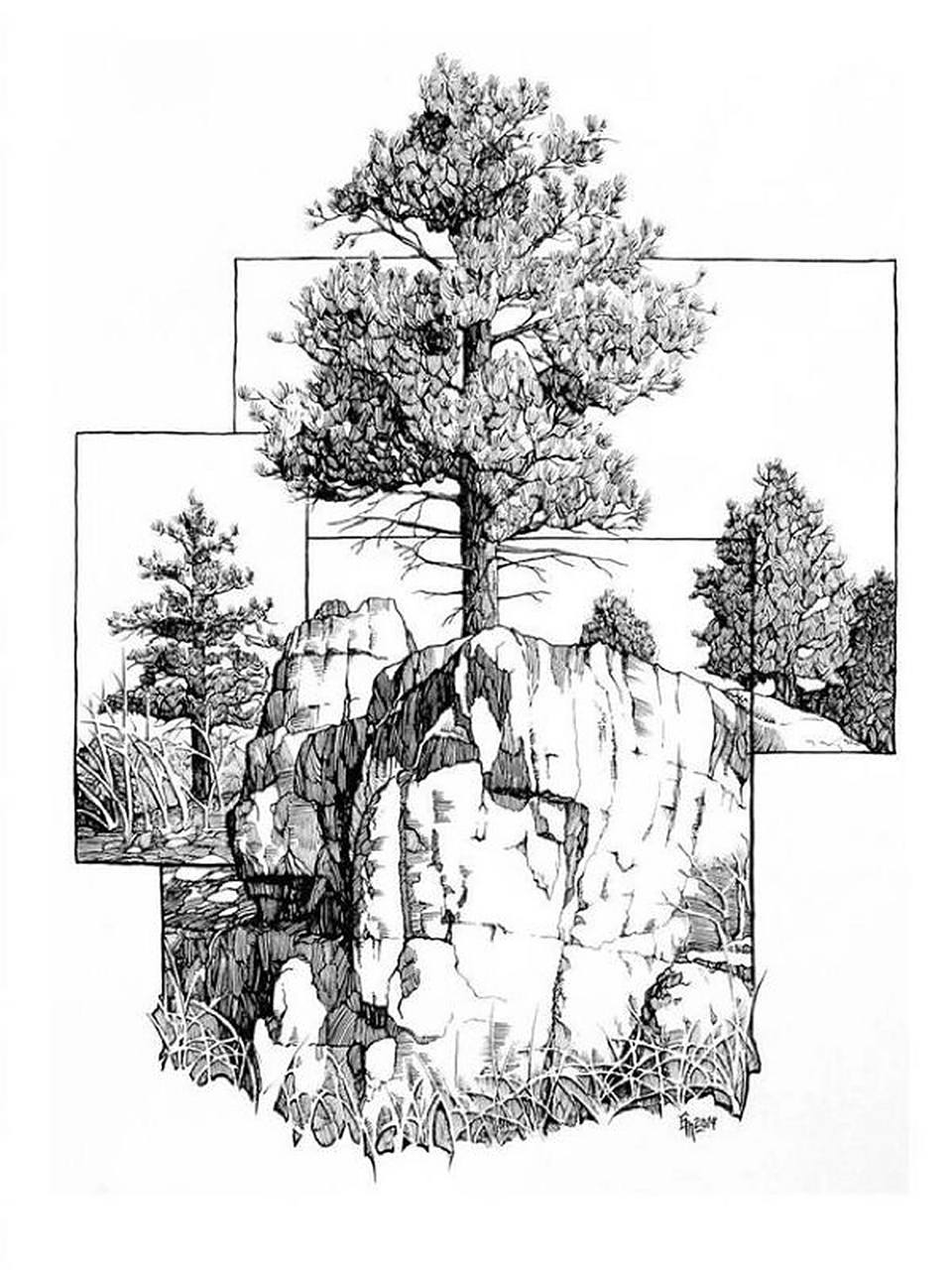 风景钢笔画临摹素材get 一下吧