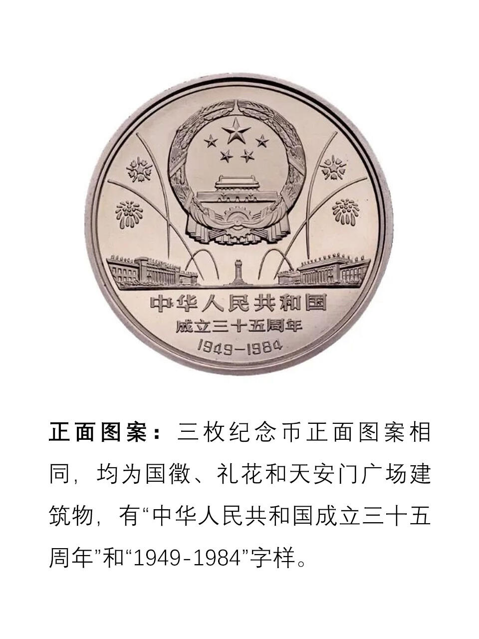 建国35周年纪念币-历史第一套流通纪念币 为庆祝建国35周年,1984年10