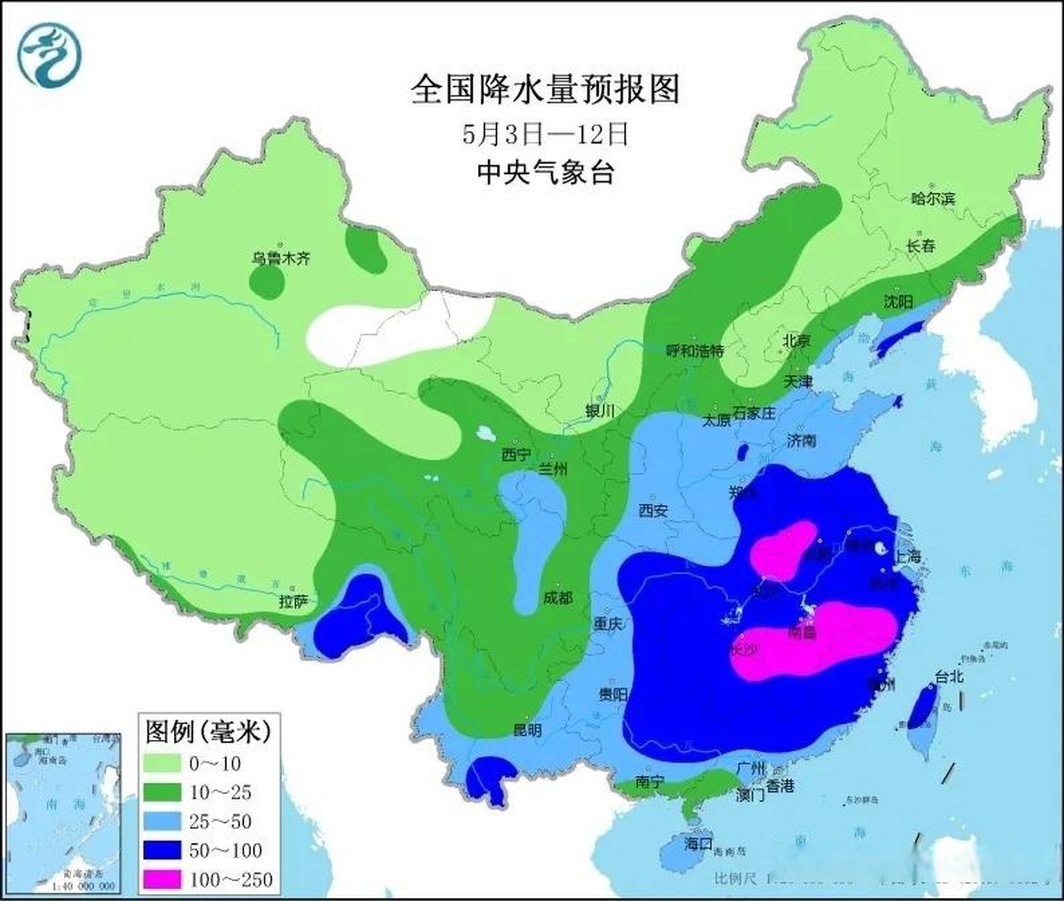 未來十天全國中期天氣預報:中東部強降雨來襲,西南地區高溫發展,氣溫