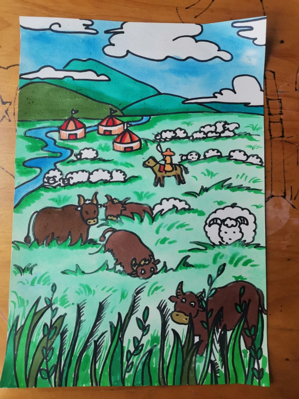 风吹草低见牛羊.