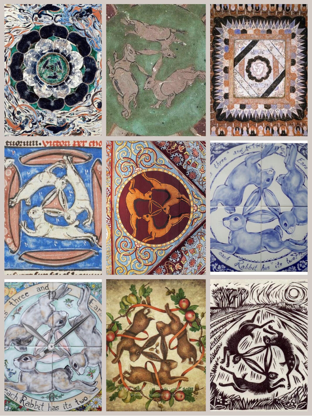 三兔共耳传统图案纹样中西艺术融合敦煌藻井