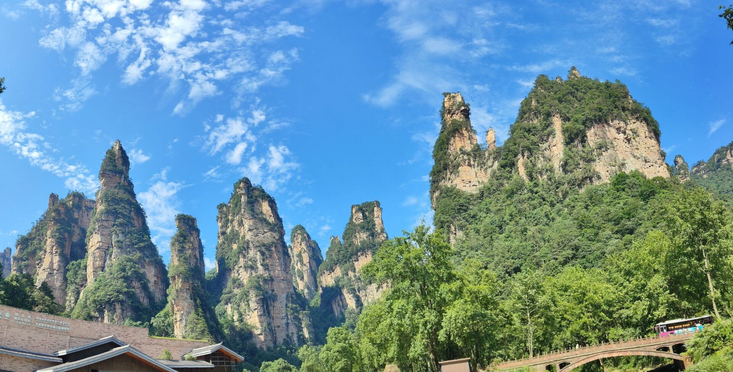 张家界国家森林公园十里画廊 十里画廊风景的确美不胜收,从东门进入