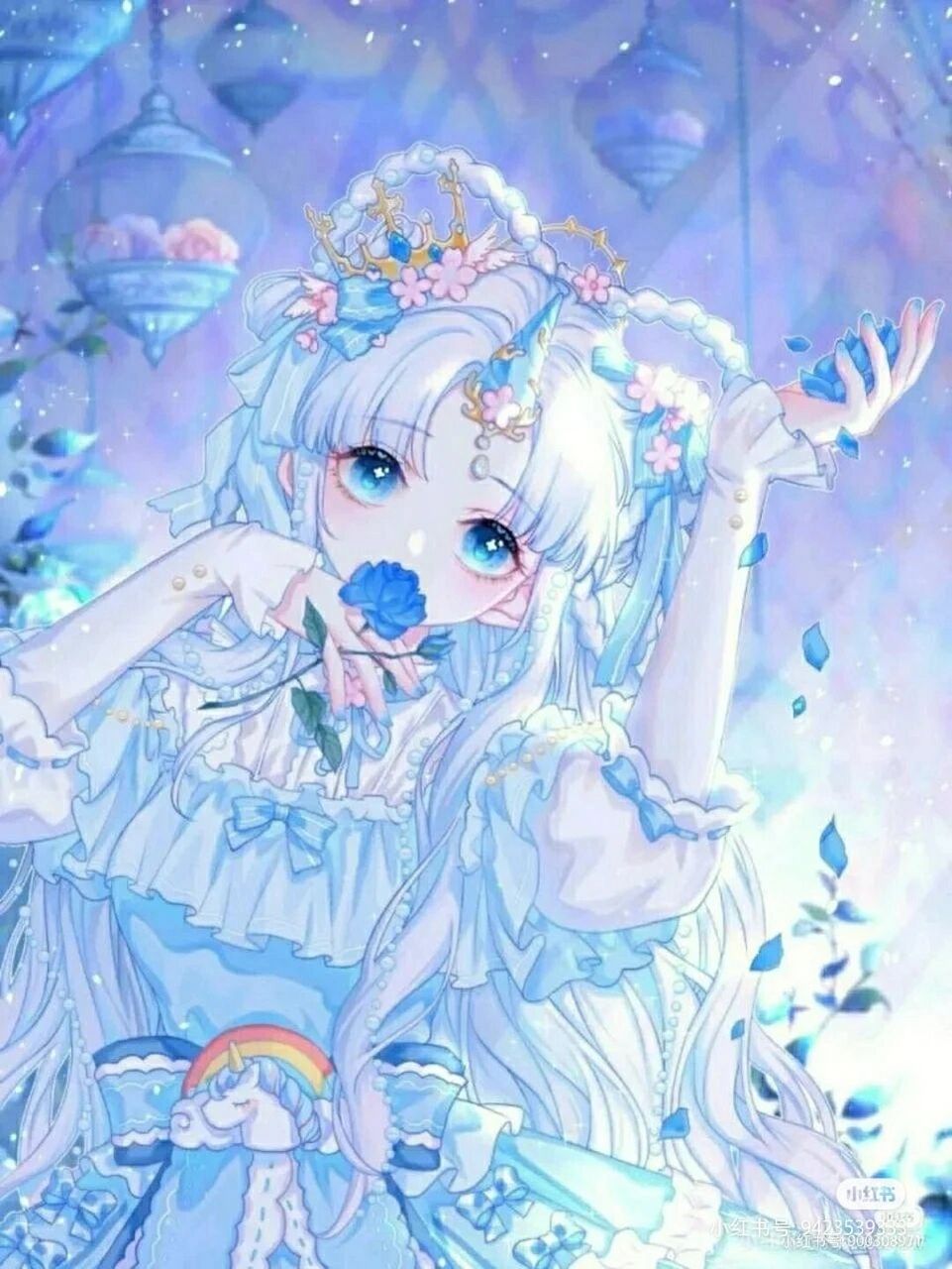 蓝色系动漫女头像