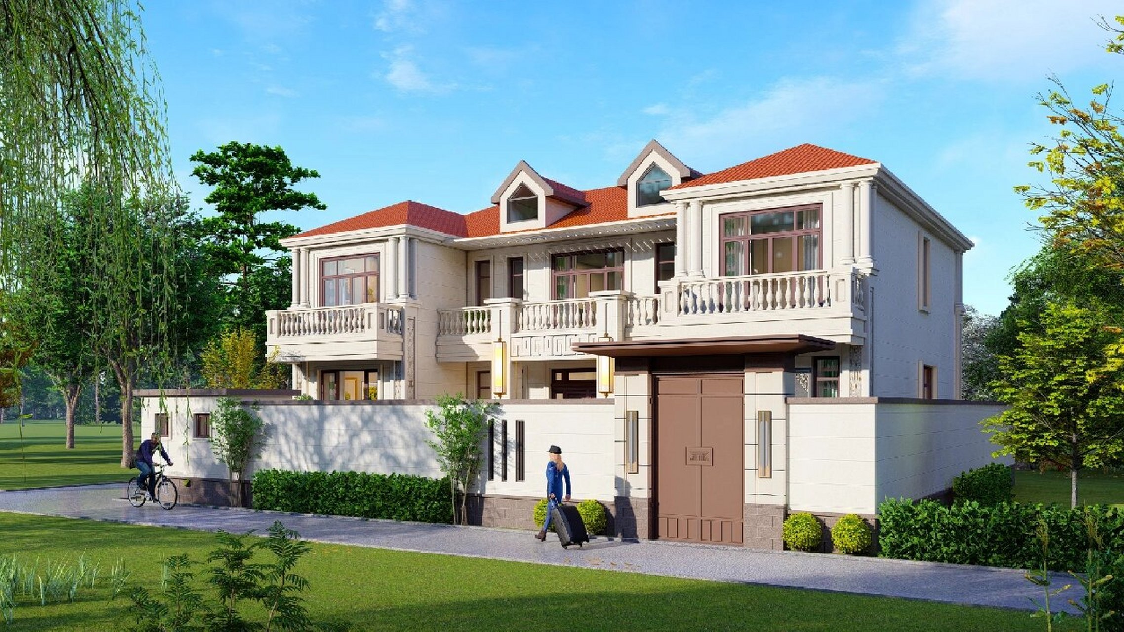 2——u型欧式别墅 功能:3厅一厨4卫7卧 项目位置丨北京房山 建筑尺寸