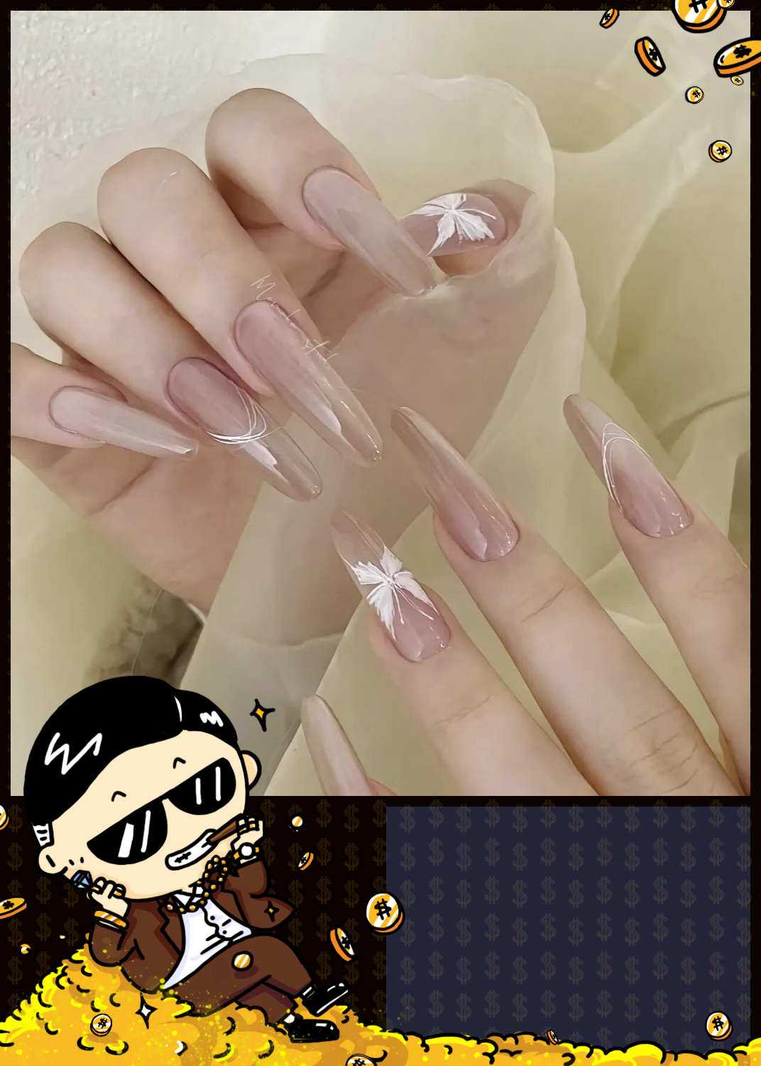 最近超级迷上了这款蝴蝶美甲,简约又不失时尚感,简直是夏日的完美