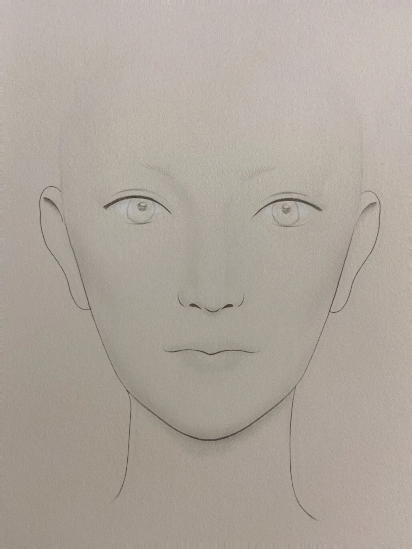 手绘纸上美人图 彩妆妆面图设计 彩铅画