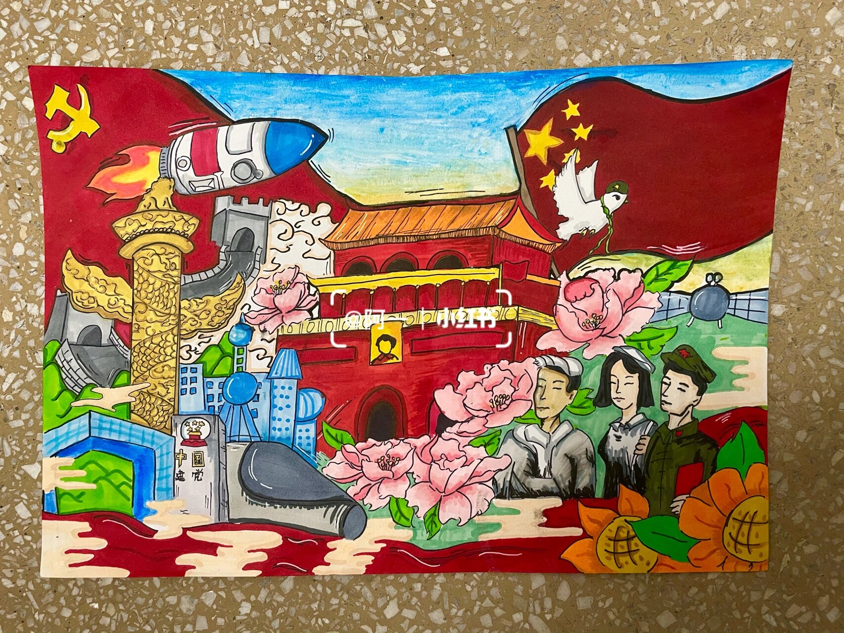 庆祝建党100周年/红色记忆儿童画/爱国🎉