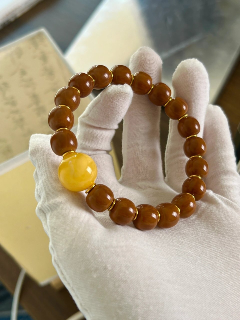 猴头老型配蜜蜡圆珠 好看05 来点灵感7215 猴头手串搭蜜蜡圆珠