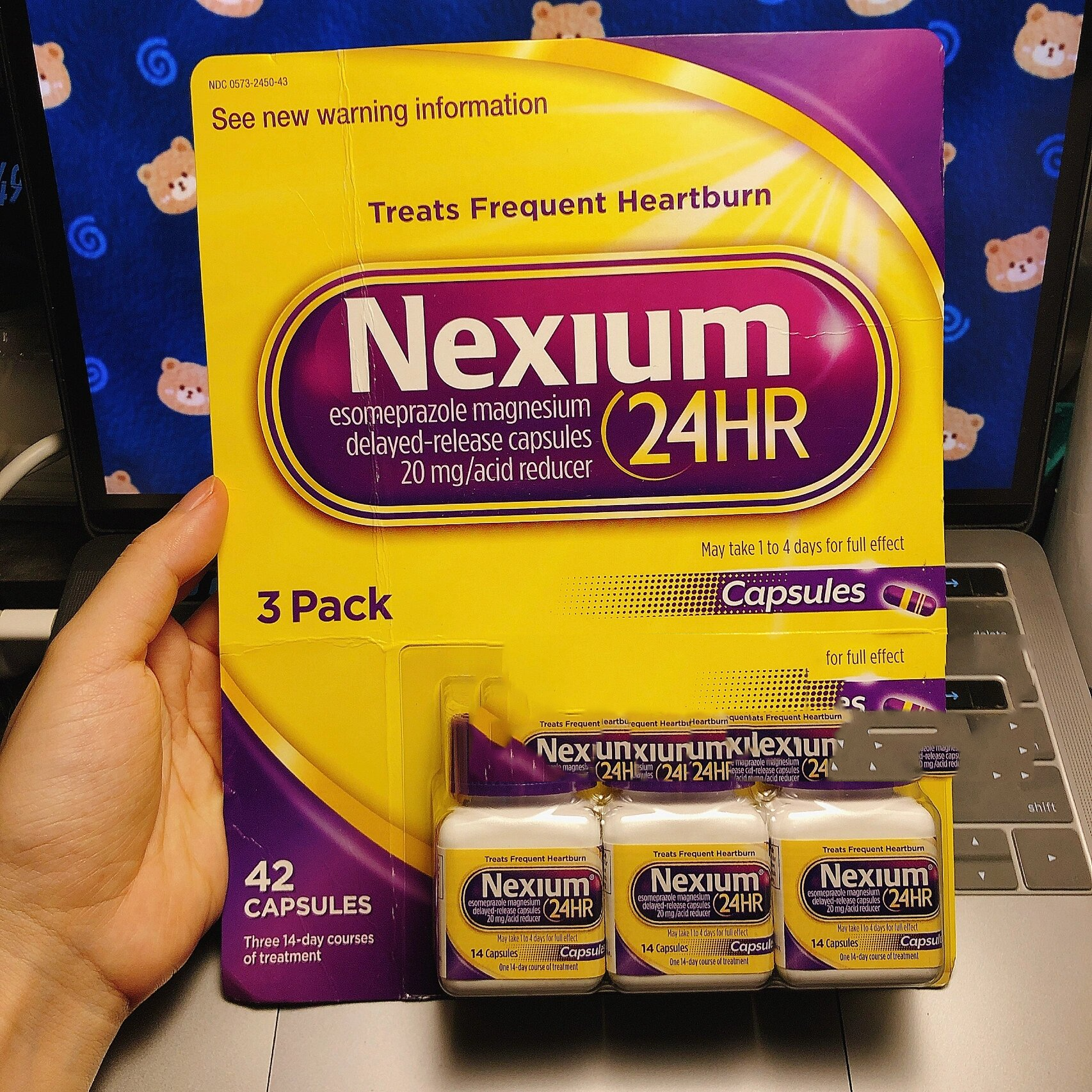 美国nexium 耐信24hr 胃药 三瓶排装 最近到的一批是排装的,耐信胃药