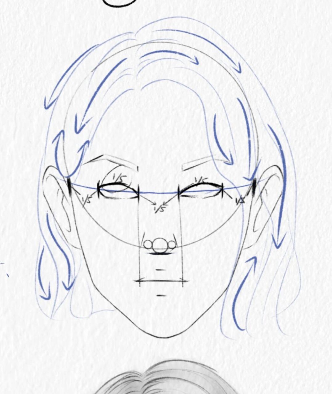 轻轻松松画出韩系美女哈哈哈哈～ 	 那刚开始画人脸最重要就是三庭五