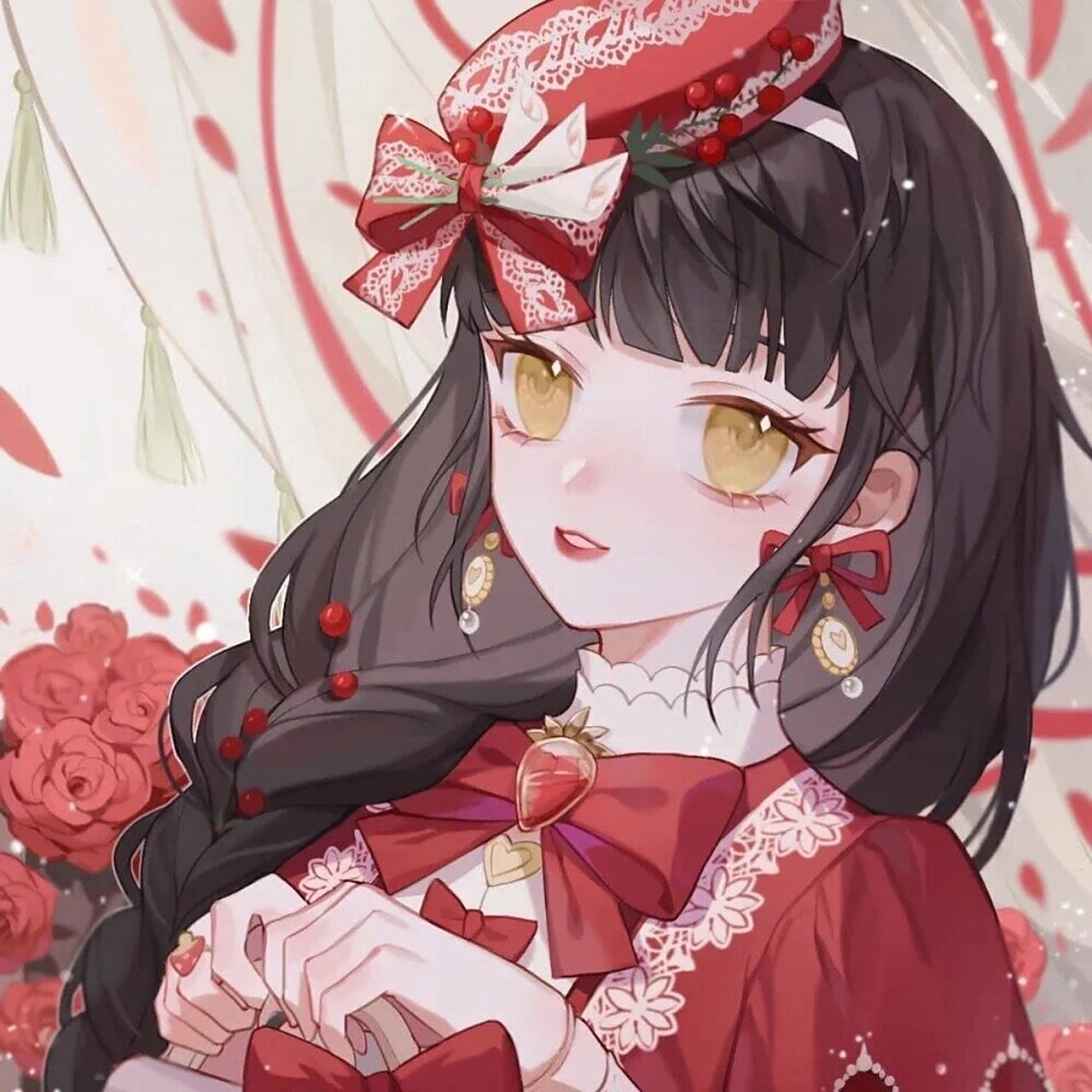 古风头像:1002红色系动漫古风女头④