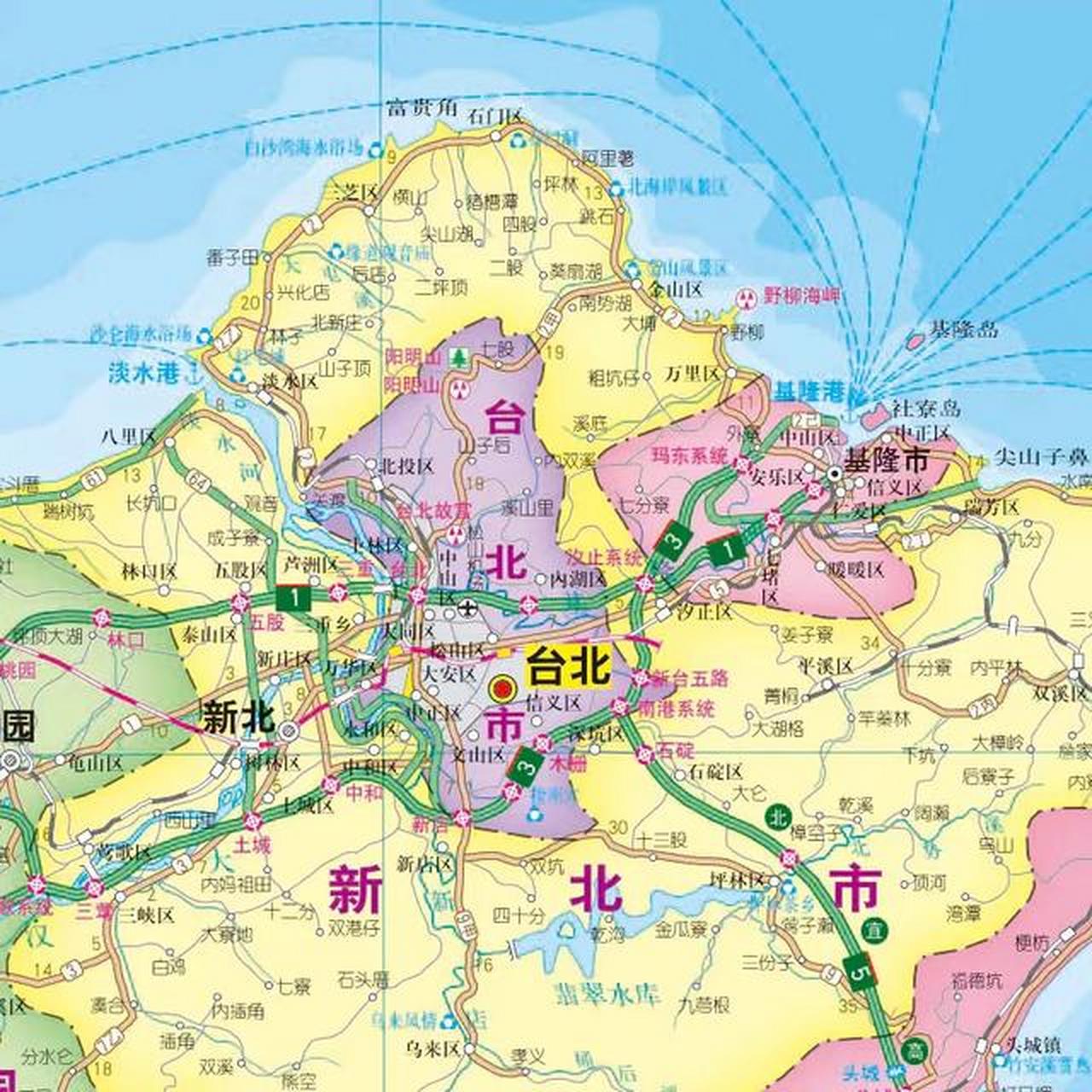 基隆市很小,是台北的出海港口之一,台北东有基隆港,西有淡水港.