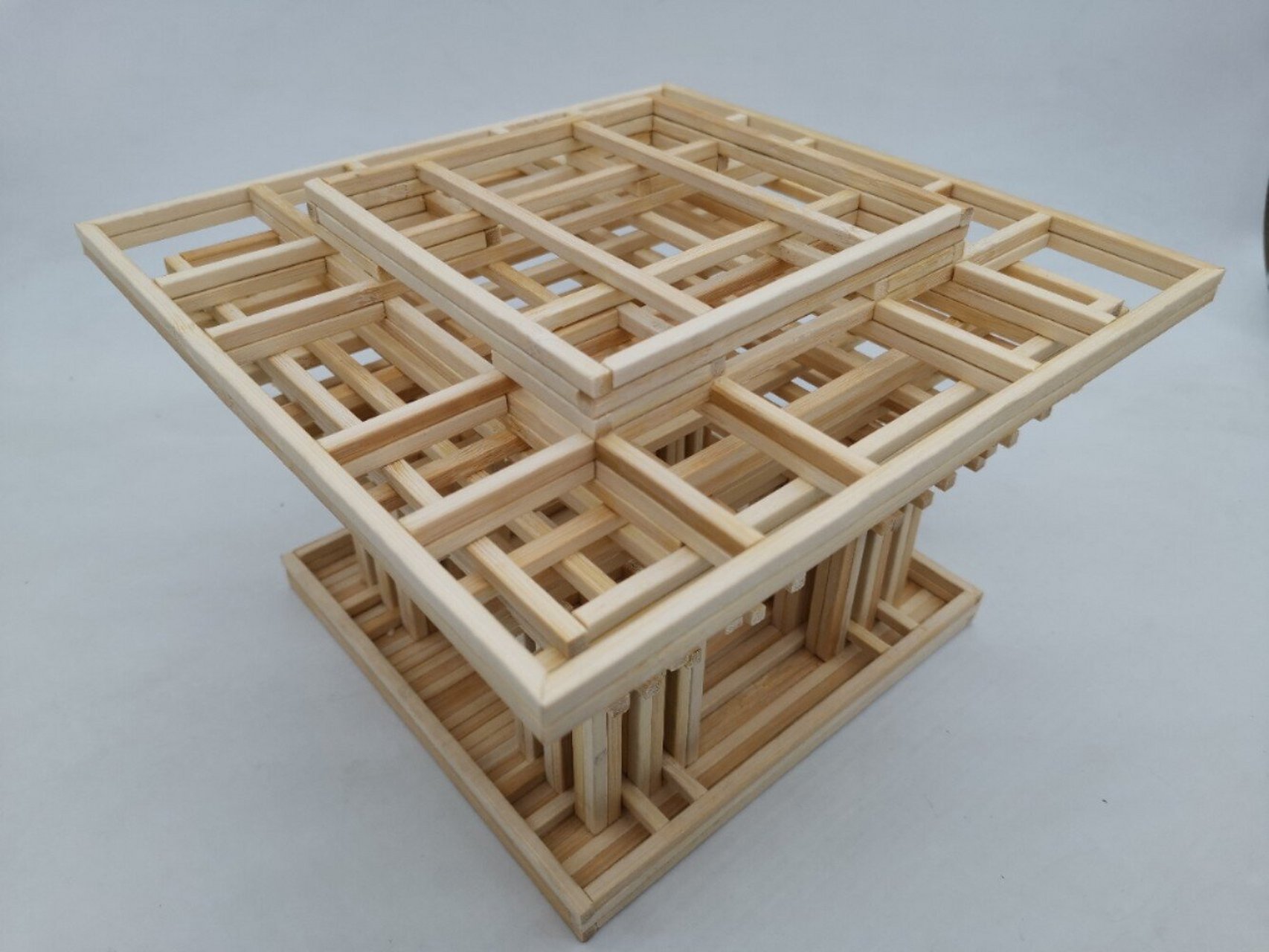 上海世博中国馆 竹签创意模型 创意模型1:600左右 学校手工作业 立体