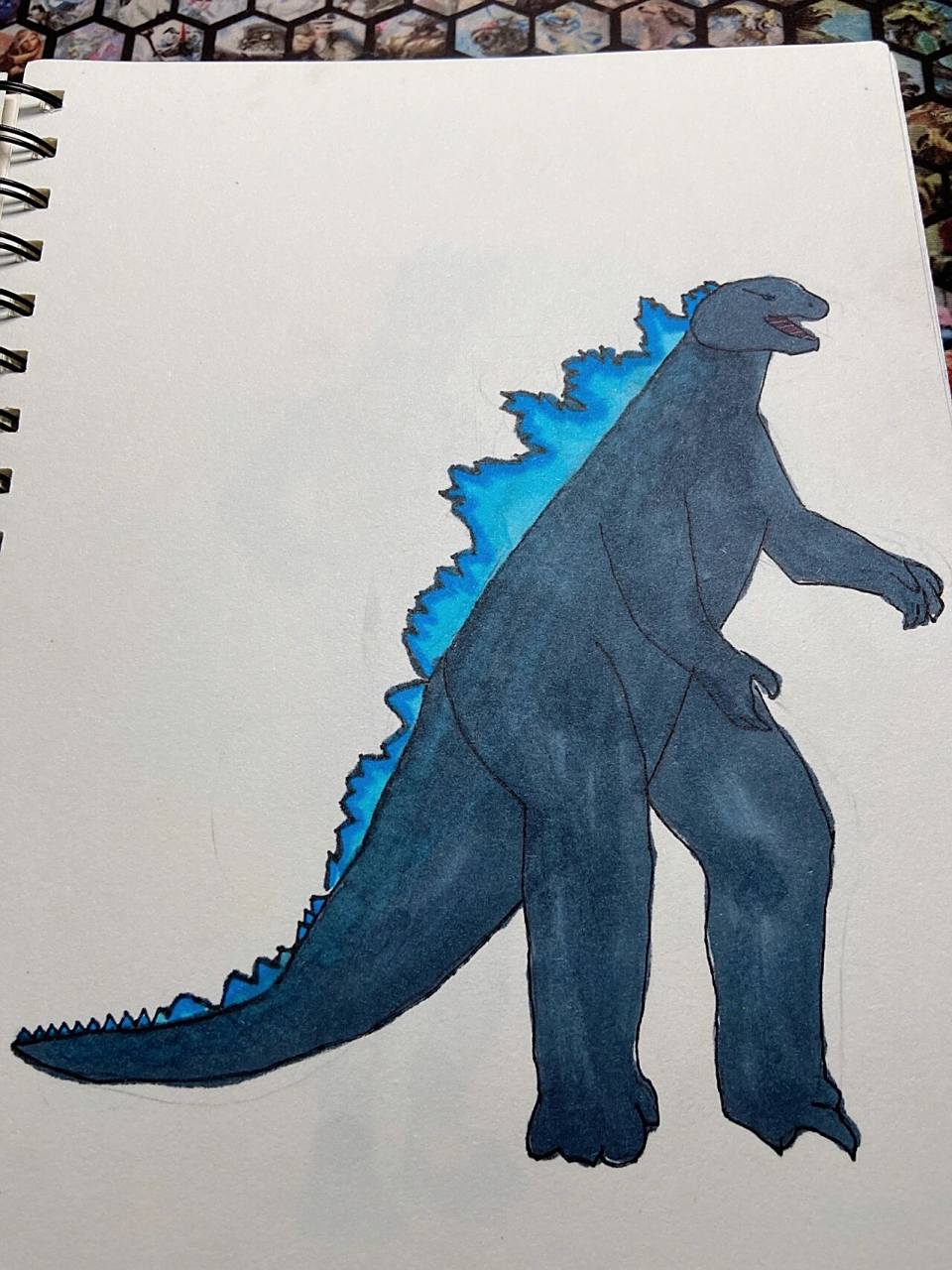 手绘哥斯拉