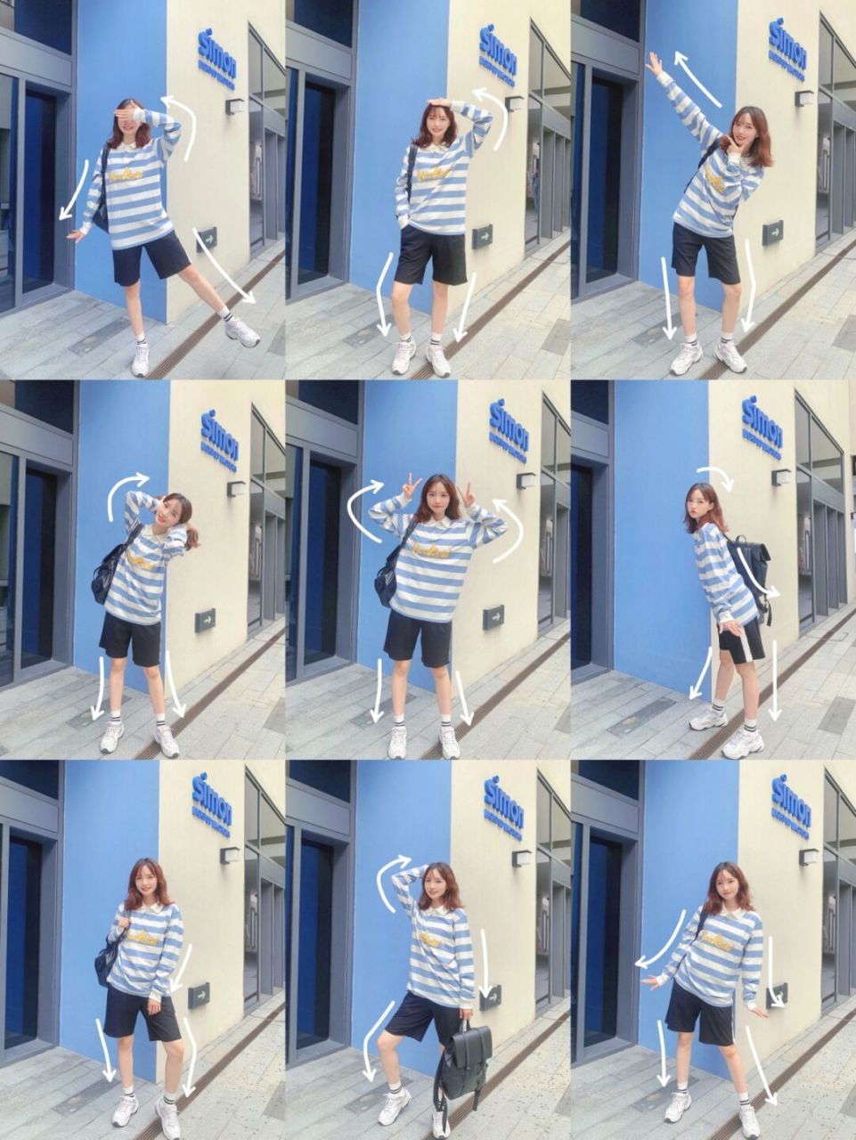 分享一组运动感的拍照姿势,可爱又元气 这样站姿拍照活力满满,不再