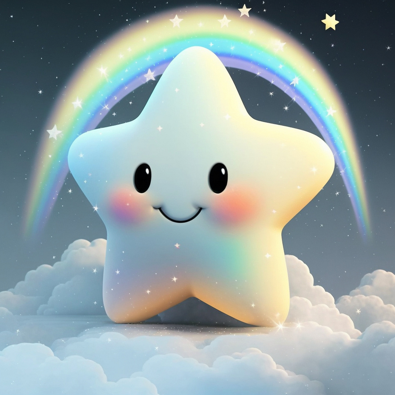 可爱的彩虹五角幸运星 彩虹色的五角幸运星真好看