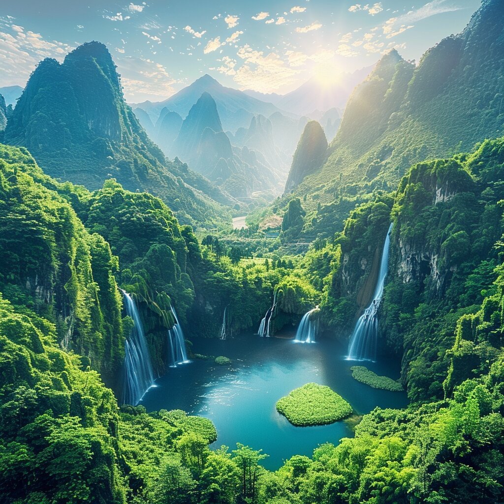 能量头像 | 高清 青山绿水 太阳当空 木