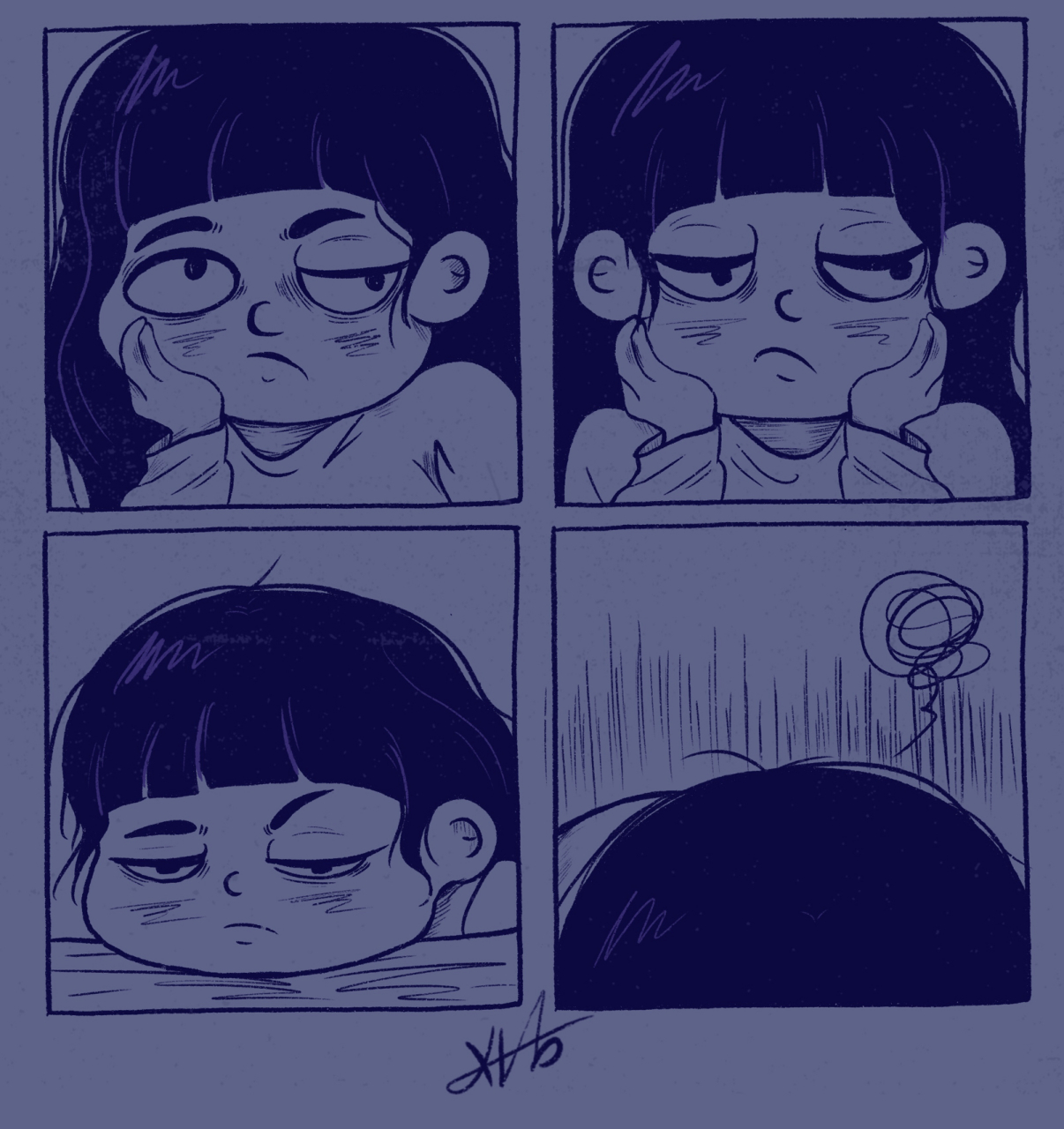 原创日常漫画-无聊发呆 图片分享来啦!