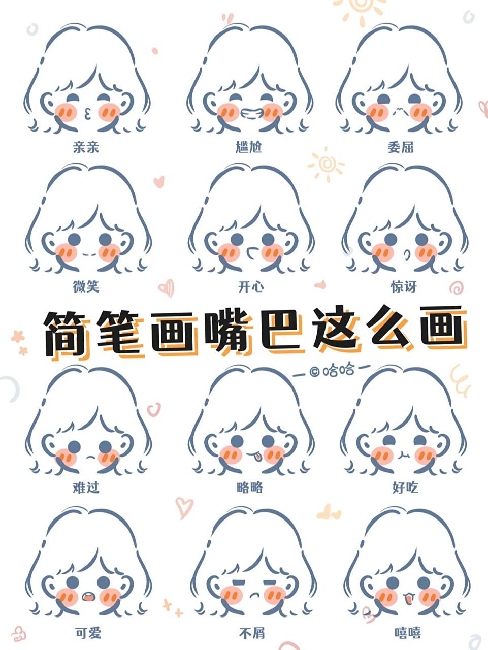 【嘴巴合集】常用简笔画嘴巴画法 超简单的简笔画少女嘴巴画法