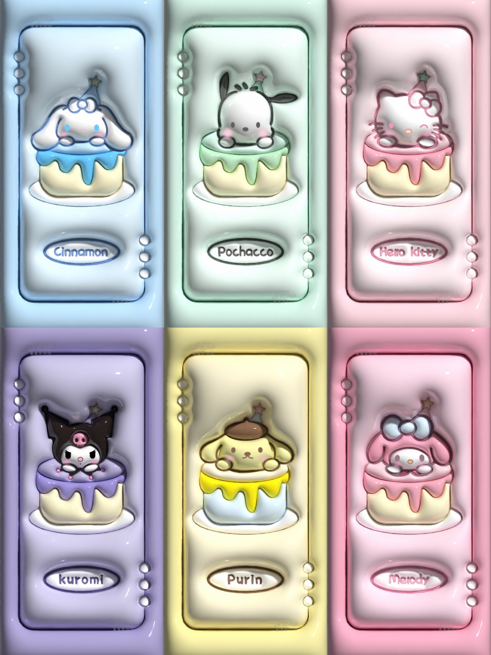 原创/三丽鸥3d立体蛋糕手机壁纸 喜欢的自行截图自取 转发需标注此处