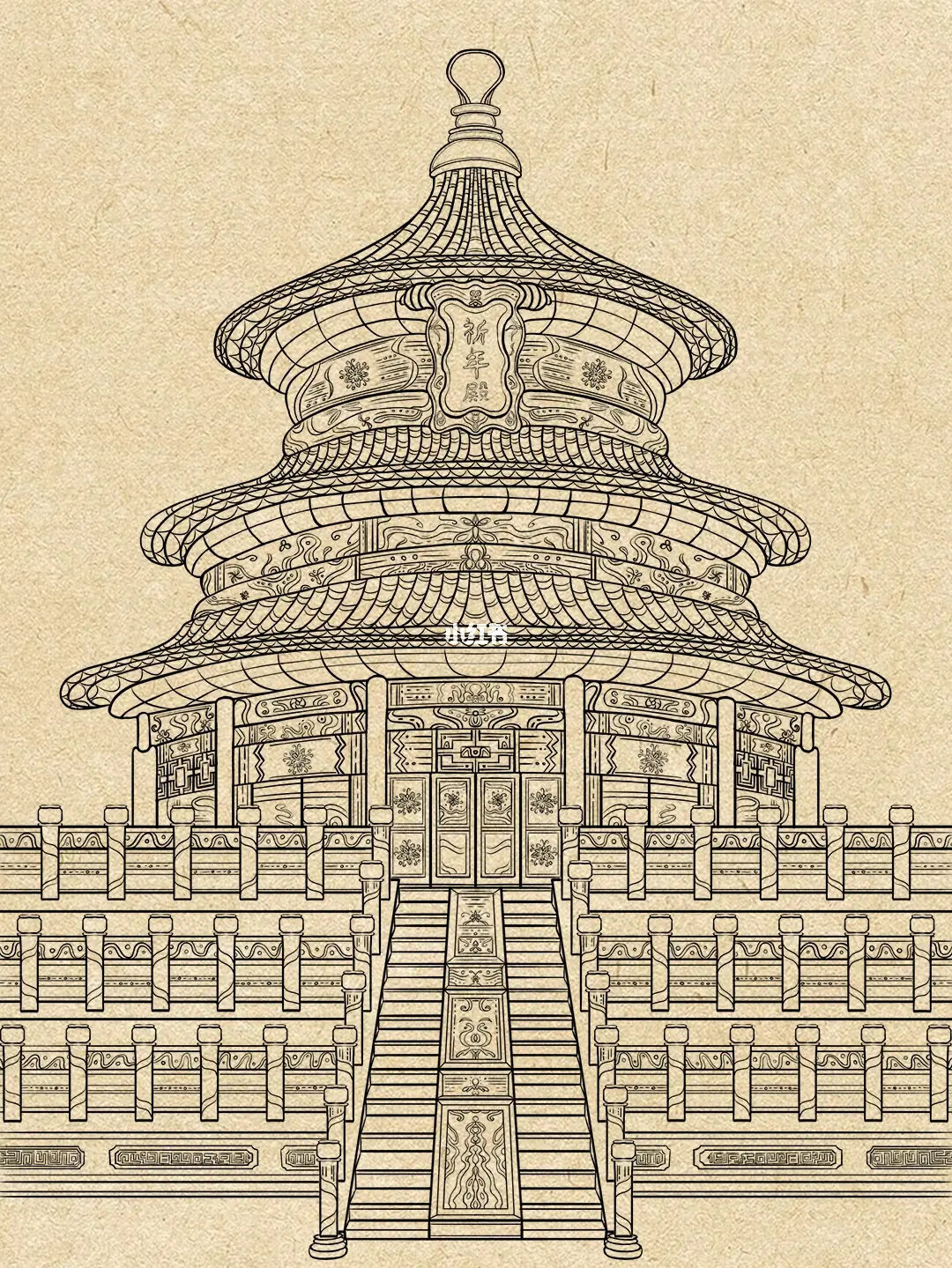 中国古代建筑线稿合集-国风建筑分享